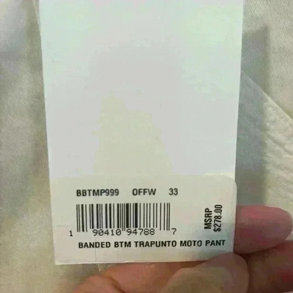 FRAME Banded Bottom Moto Pants Off White Cropped Relaxed Denim Size 33 NWT - Picture 12 of 15